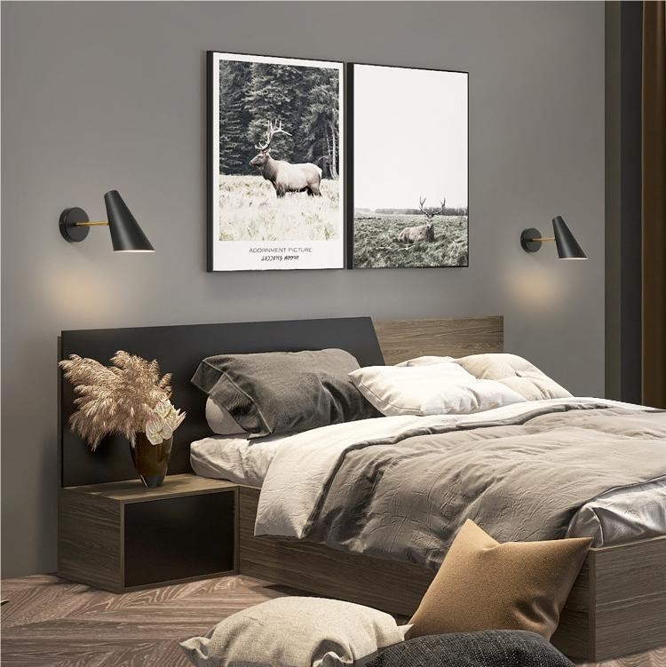 Industrieel design verstelbare bed wandlamp HL140