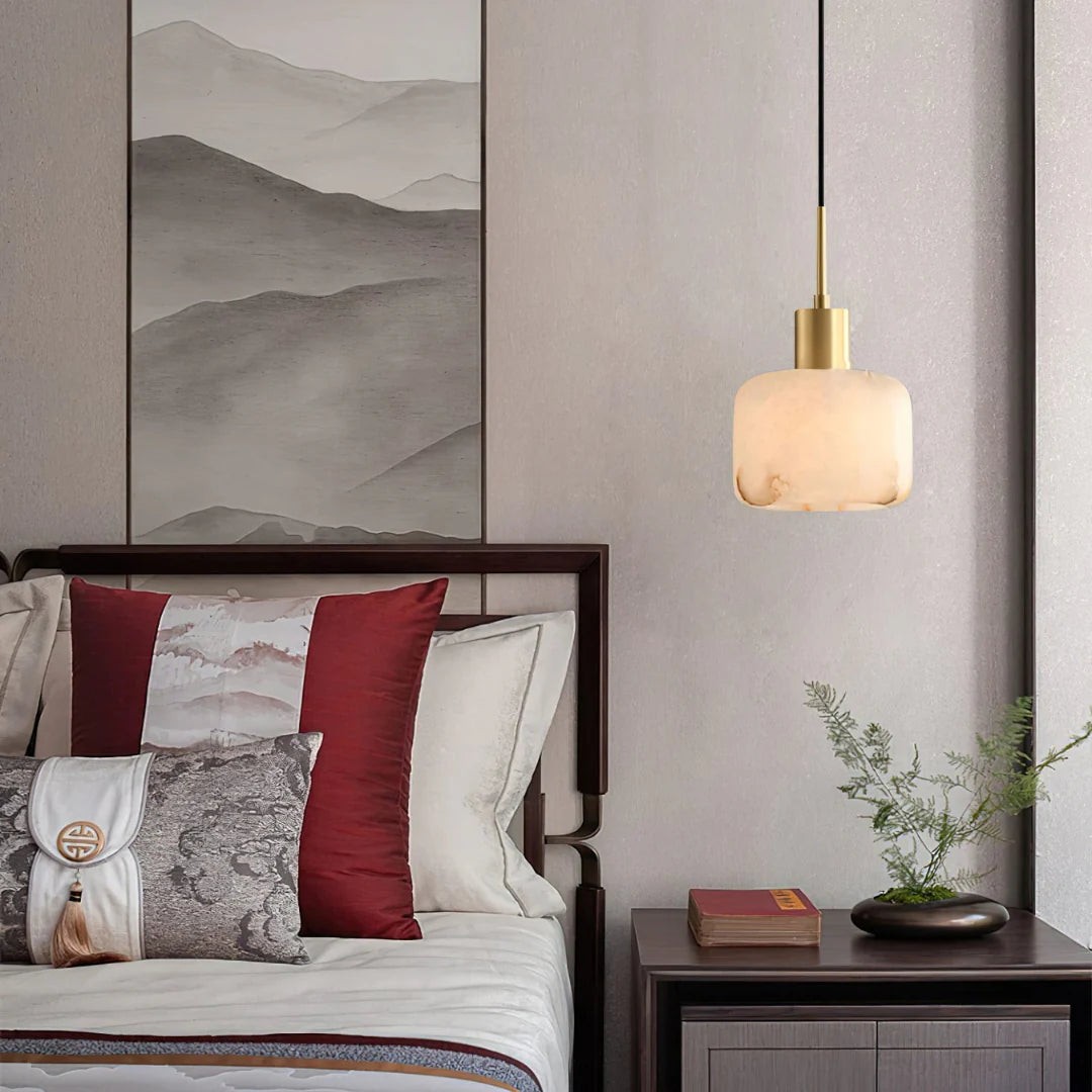 Velia Acorn Alabaster Minimalistische Hanglamp HL3497