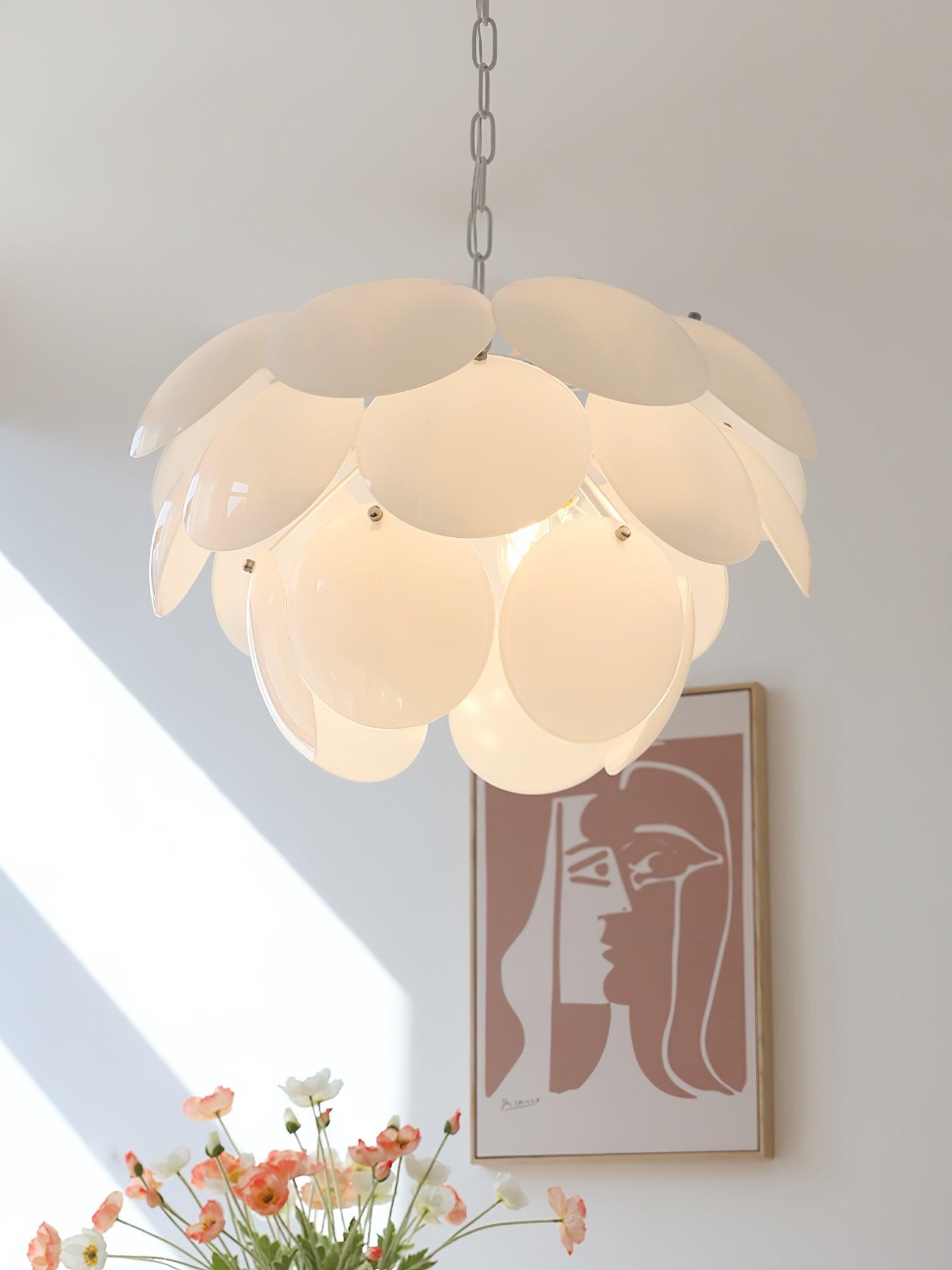 Luxe mode lichtgevende bloemblaadjes glazen kroonluchter HL581