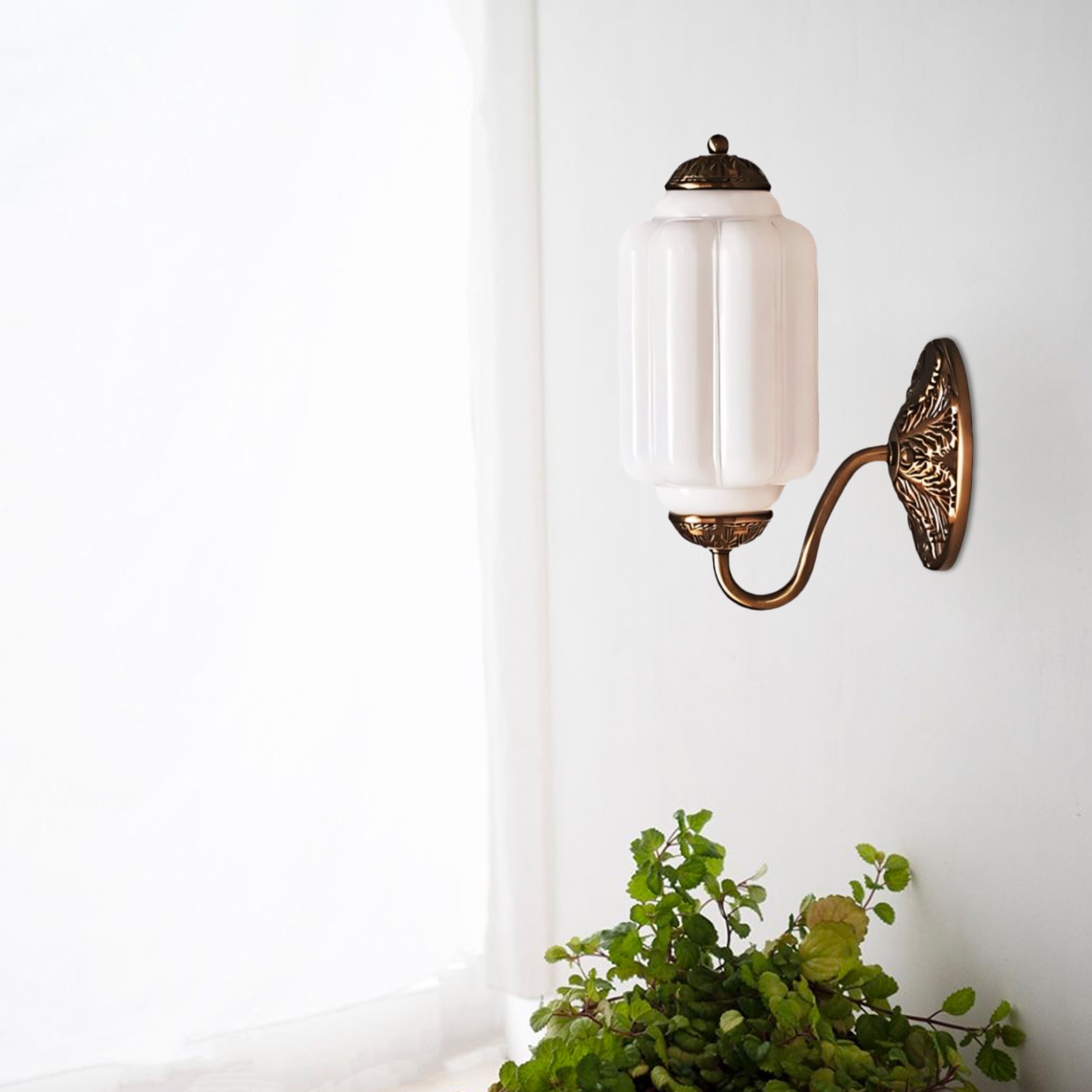 Vintage Melkglas Eloise Kandelaar Wandlamp HL844
