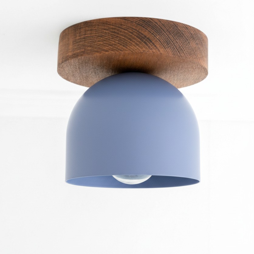 Metio Dome moderne rustieke plafondlamp - houten en metalen fusie HL1734