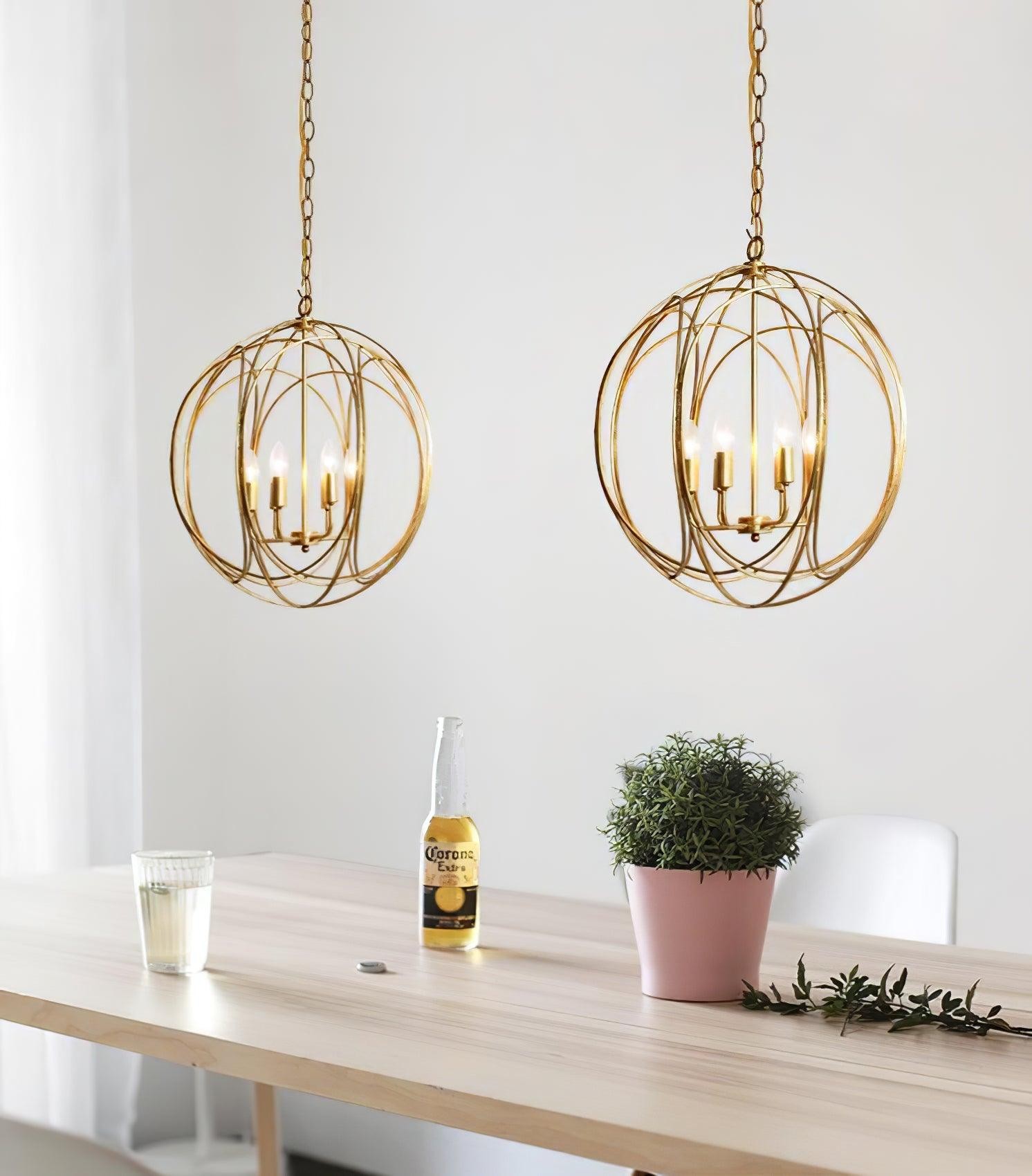 Holle metalen lijn retro hanglamp HL657