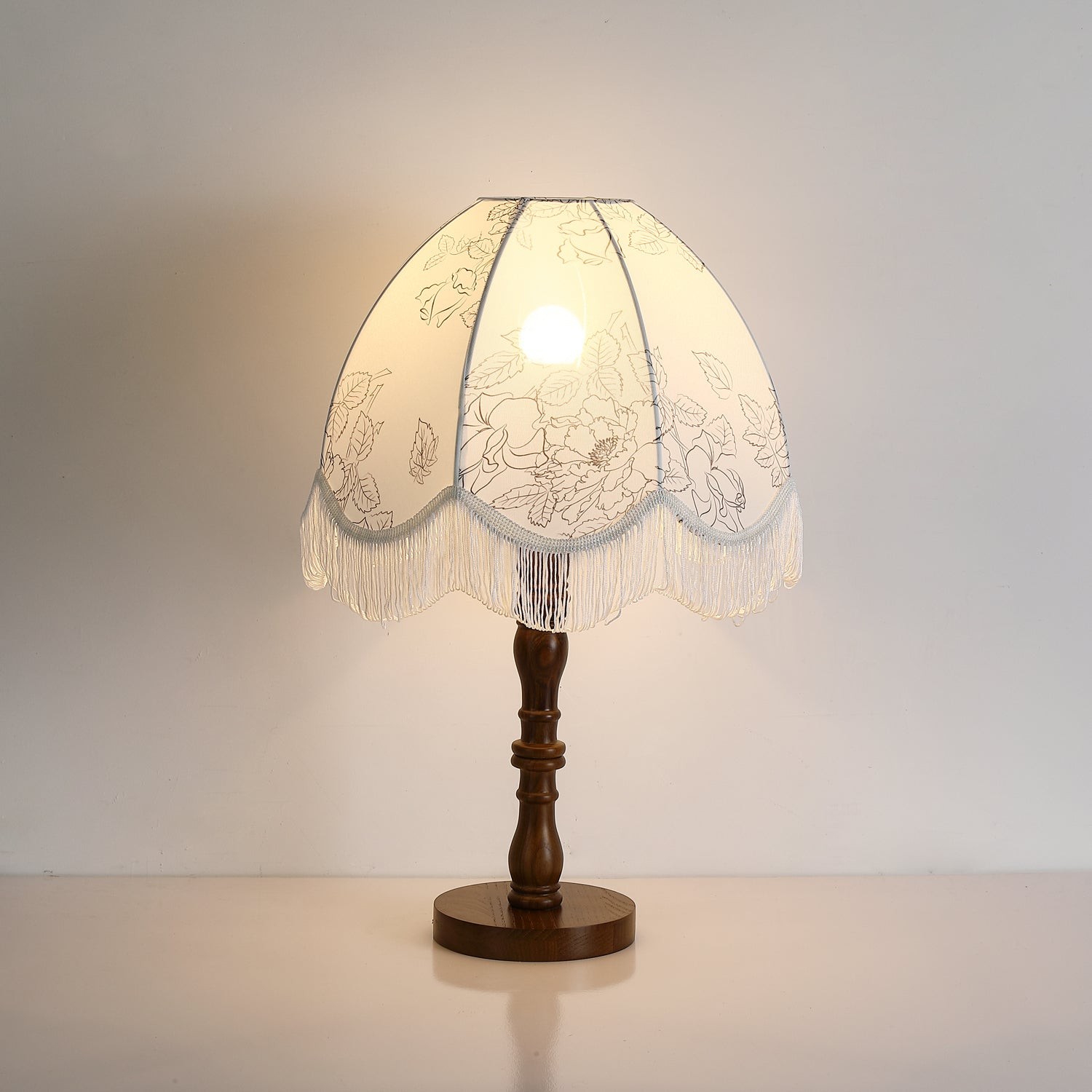 Luxe bedrukte kwast tafellamp HL802