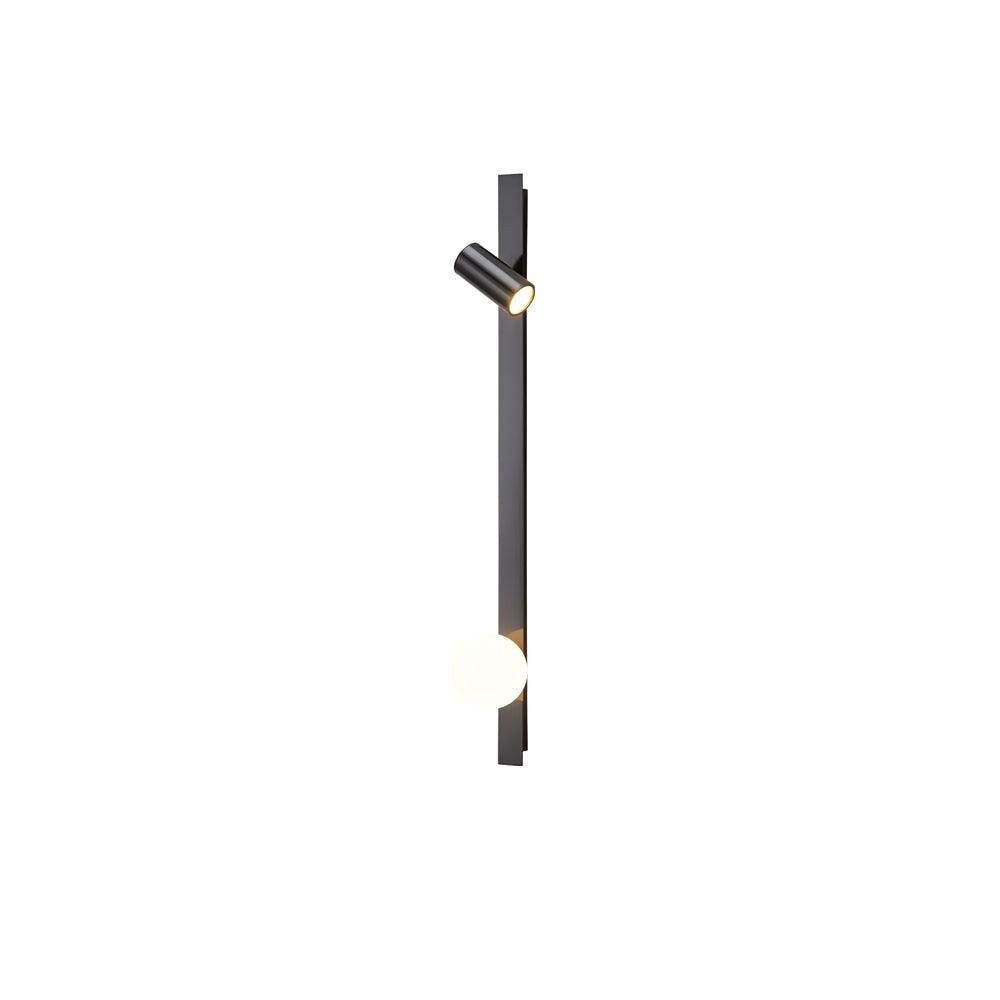 Moderne zwarte lineaire parelarm wandlamp met lange arm HL1122