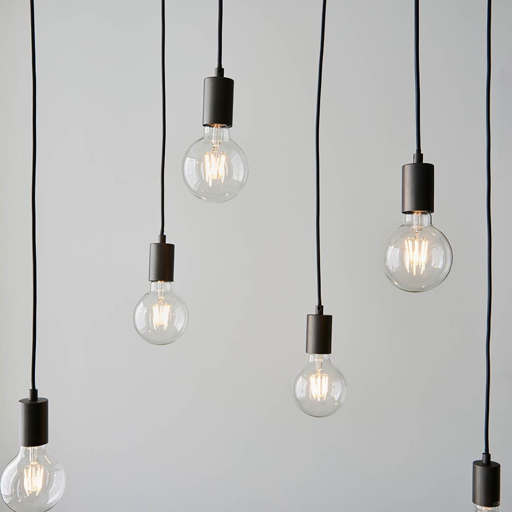 Vornix 6-lichts lineaire hanglamp - Modern industrieel armatuur met houten balk voor keukeneiland en eetkamer HL2049