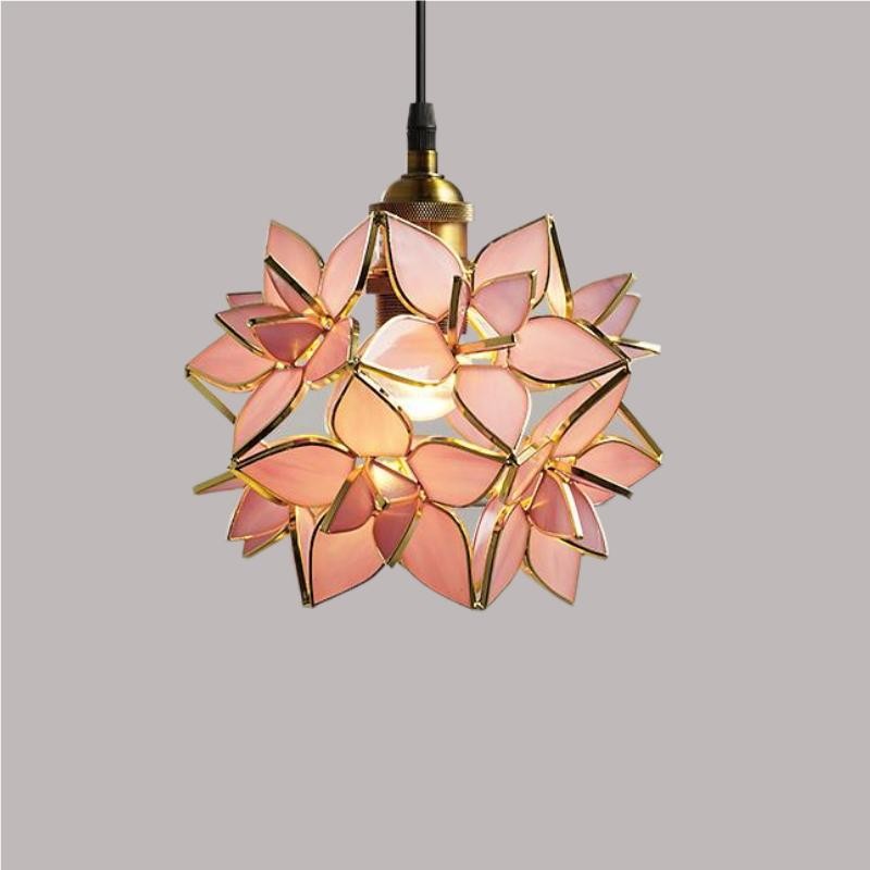 Romantische Handgeblazen Glazen Bloemen Hanglamp HL85