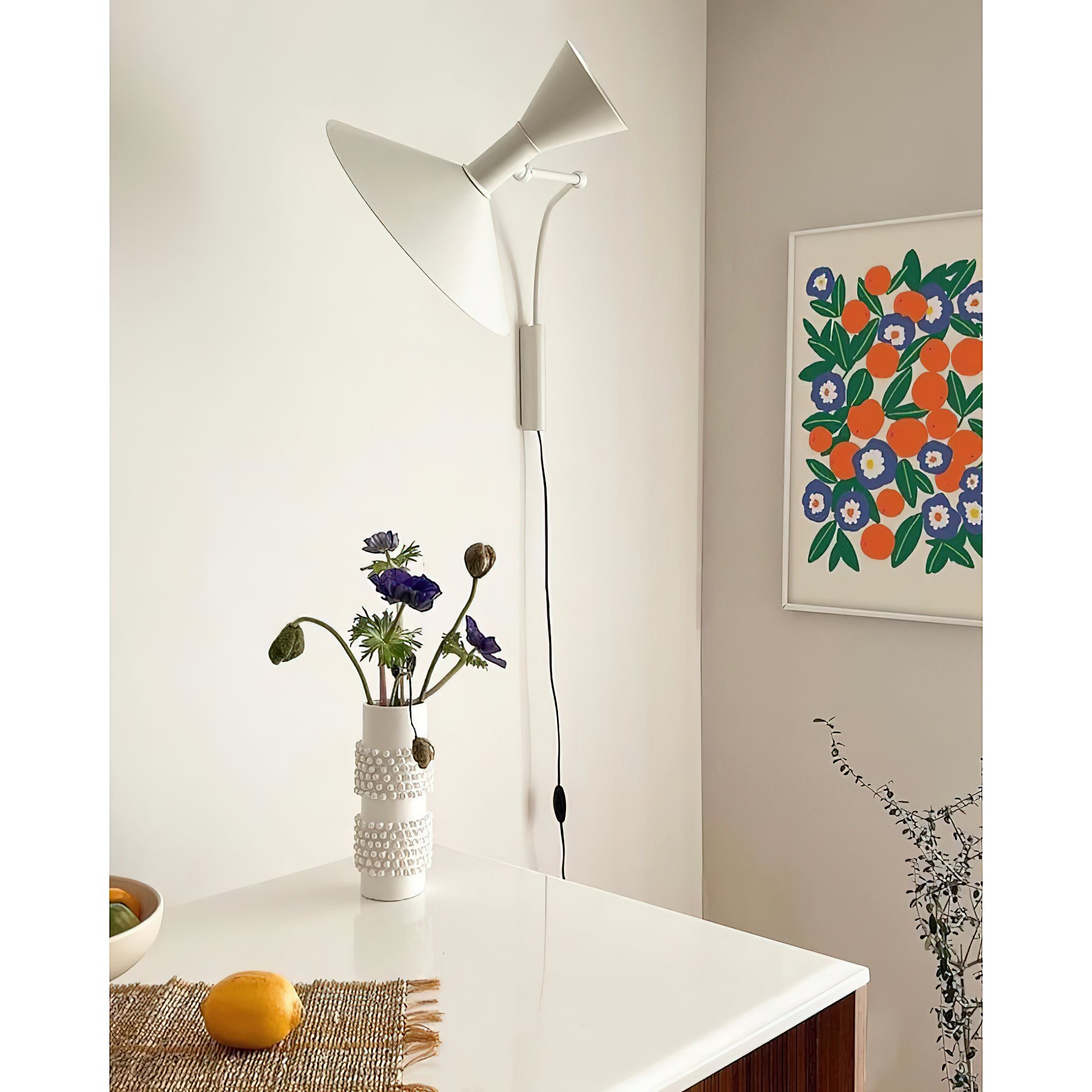 Marseille zwenkarm wandlamp met stekker HL3276