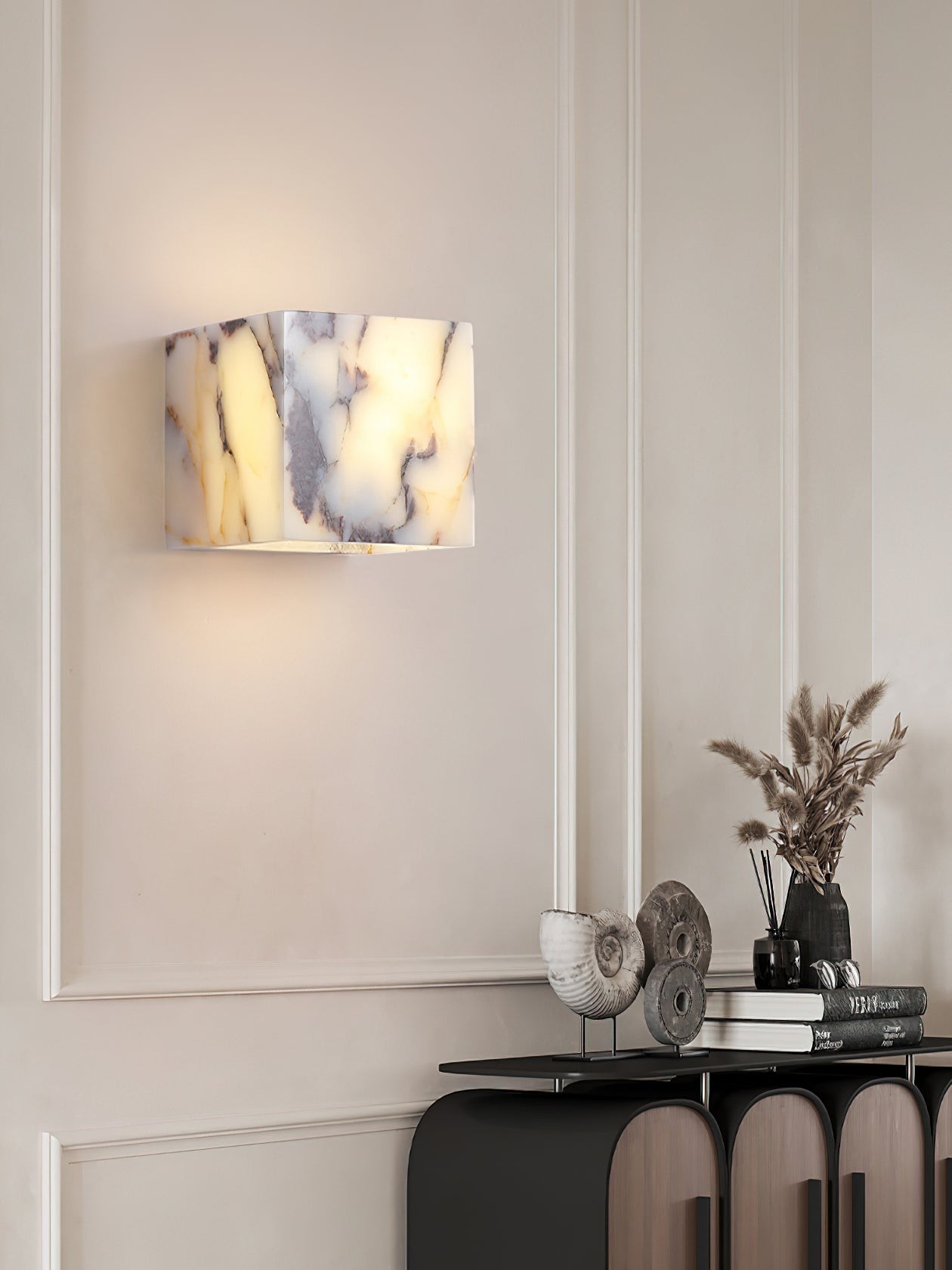 Vierkante marmeren wandlamp HL3178