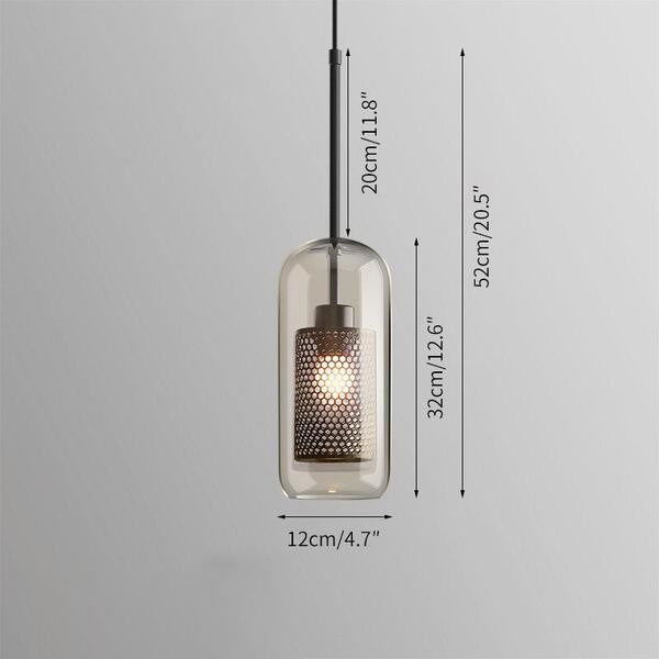 Vintage Glazen Hanglamp Industriele Woonkamer HL41