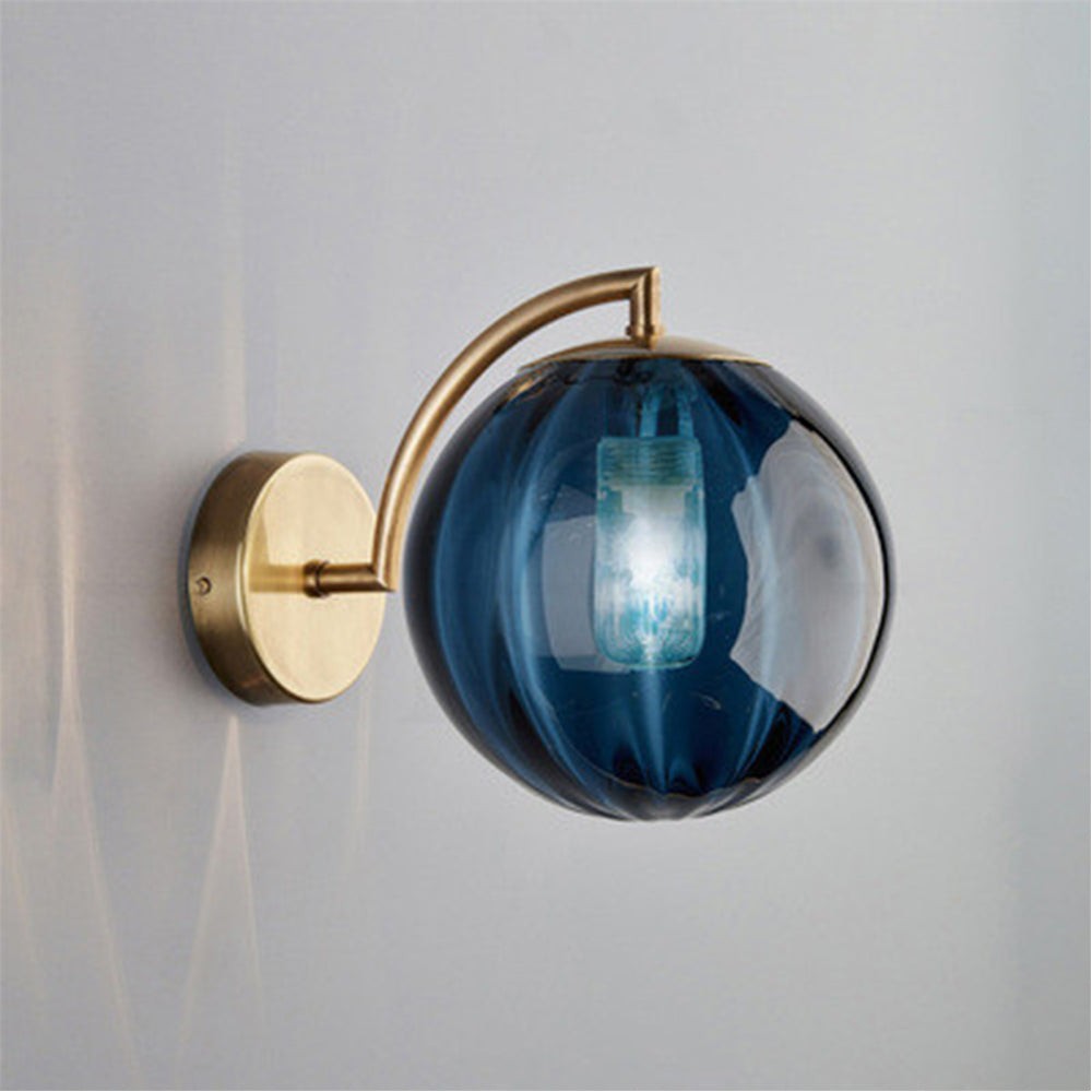 Moderne glazen veelkleurige bolvormige gouden lamppaal wandlamp HL697