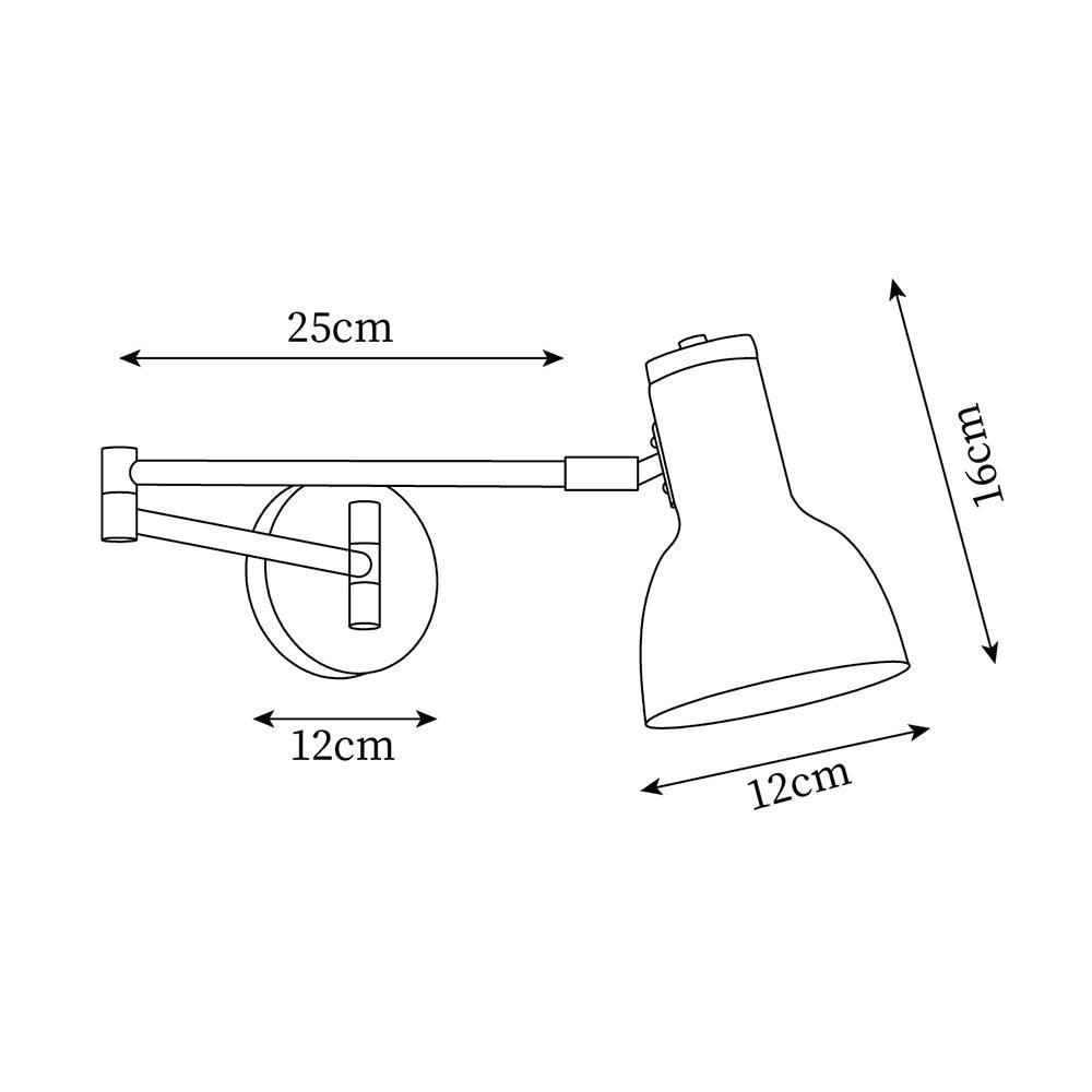 Houten verstelbare wandlamp HL487