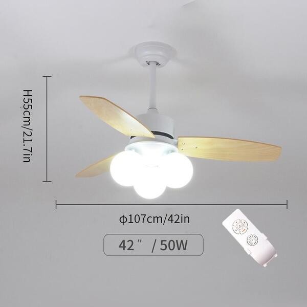 Moderne Houten Glazen Ventilator Plafondlamp HL52