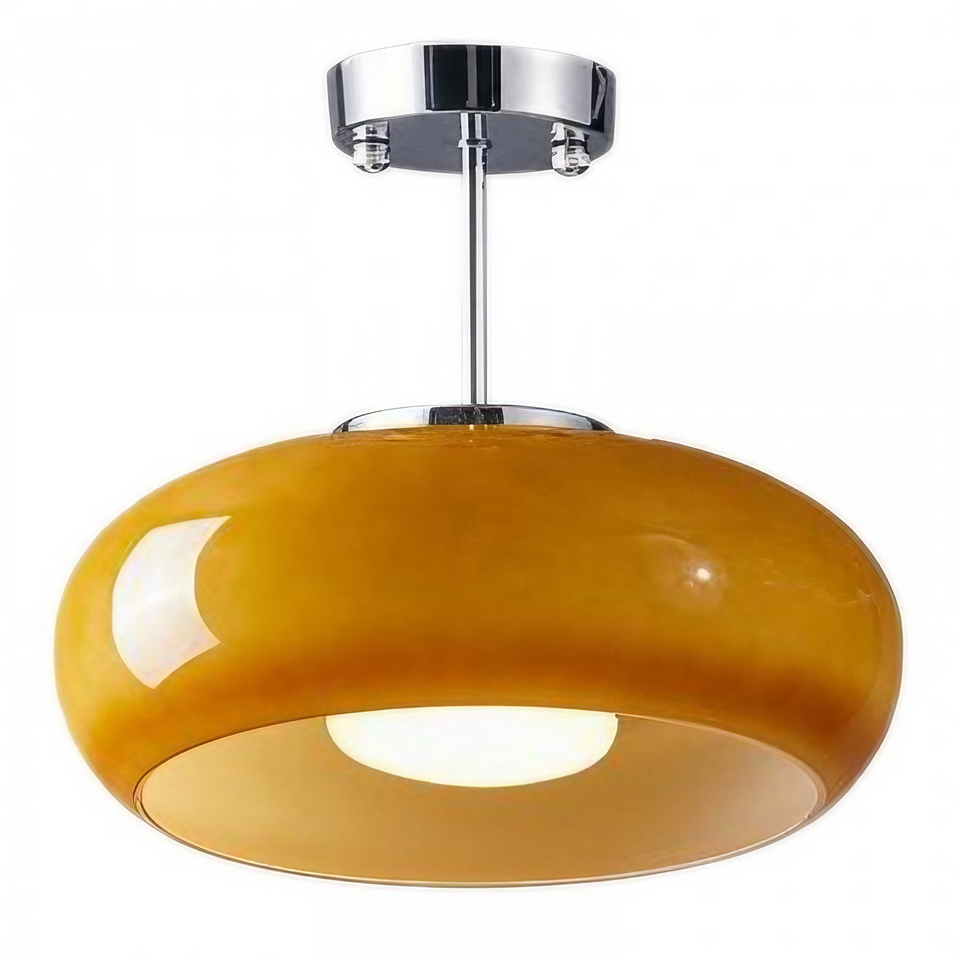 Retro messing schijf Bauhaus glazen plafondlamp HL167