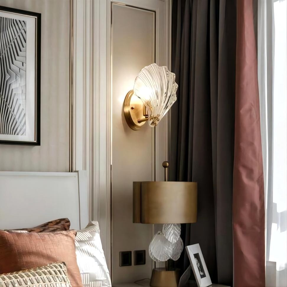 Moderne glazen design wandlamp in schelpvorm HL61