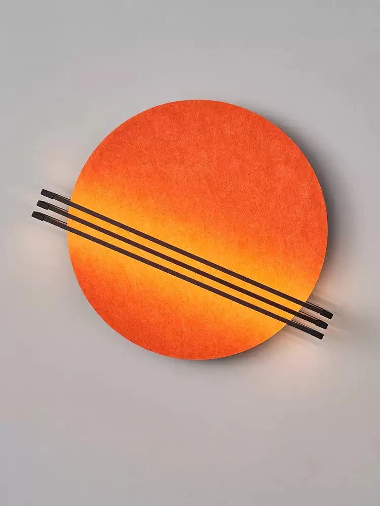 Abstracte wandlamp met zonsopgangmotief van vilt HL2934