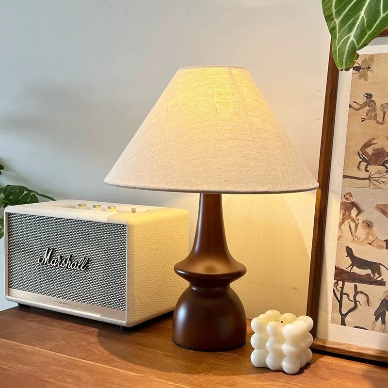 Olivia Vintage Massief Houten Tafellamp HL1259