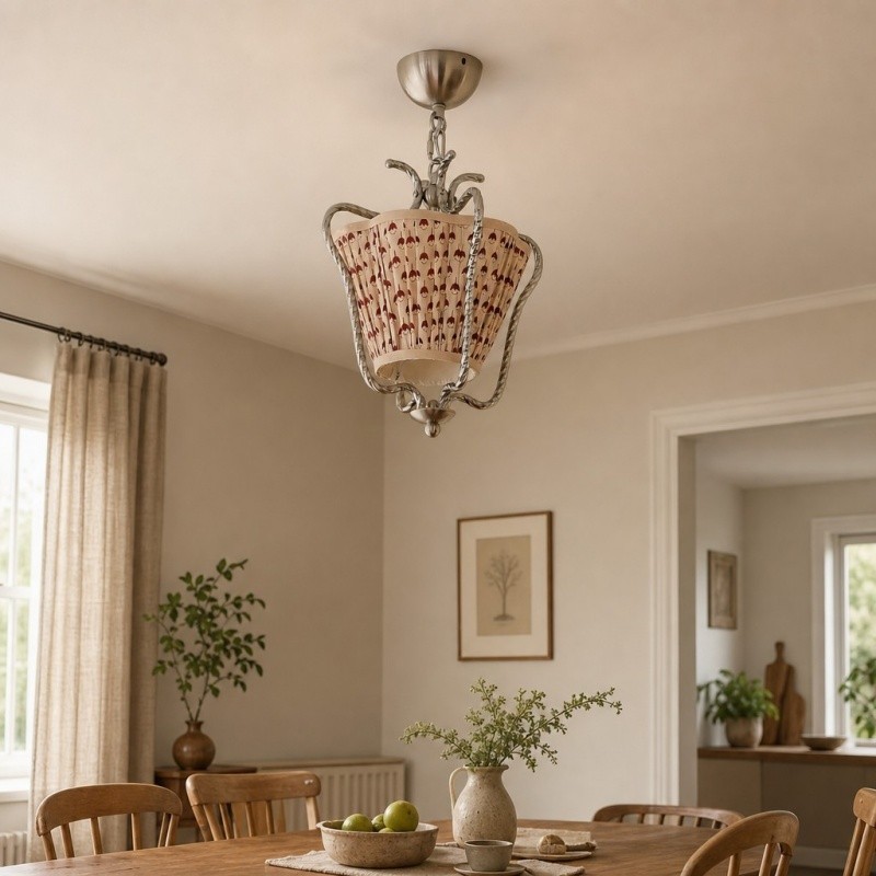 Solmire Romantische Plafondlamp met Bloemenmotief - Plafondlamp in landelijke stijl voor de eetkamer of het keukeneiland HL3555