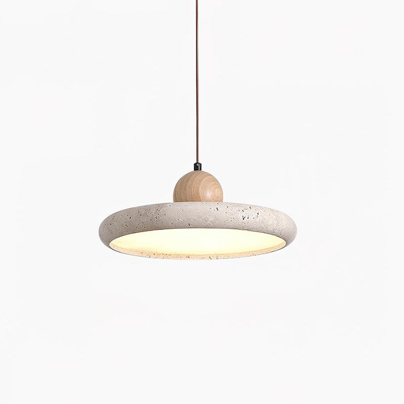 Moderne minimalistische houten travertijn schijf hanglamp HL586