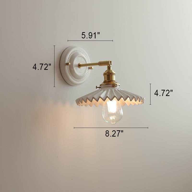 Vintage Japanse keramische messing wandlamp met 1 lamp HL1400