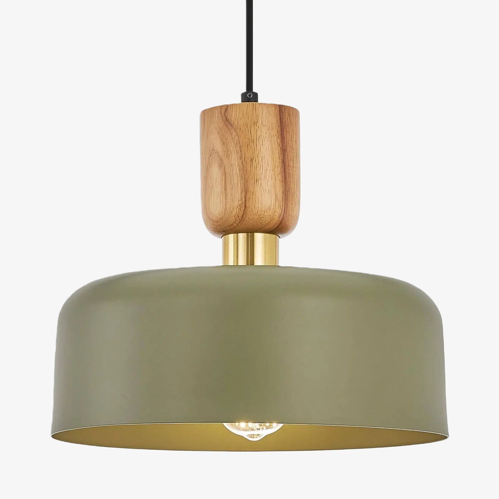 Orbulis Ronde Hanglamp met Houtnerf - Moderne Metalen Hanglamp voor de Eetkamer HL2366