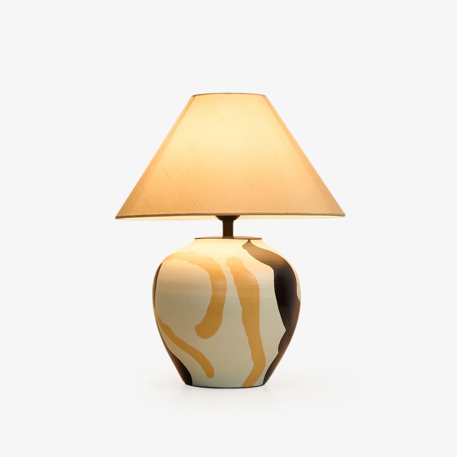 Abstracte keramische tafellamp met patroon HL2936