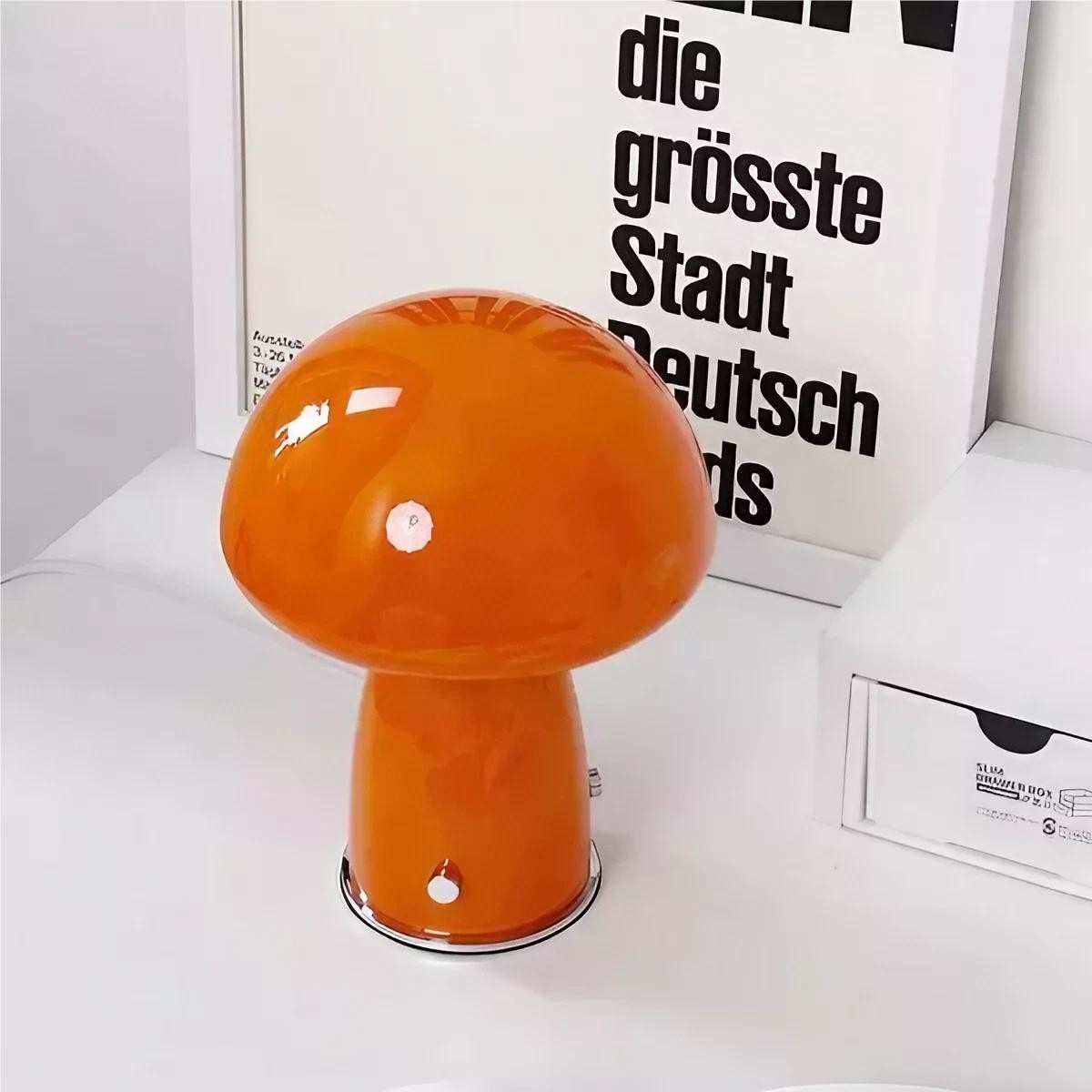 Deense Bauhaus glazen paddestoel tafellamp HL187