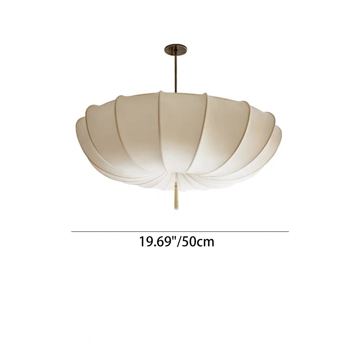 Traditionele Japanse ronde kroonluchter met ijzeren frame en stoffen kap, 3/5 lichts, voor de woonkamer HL1408