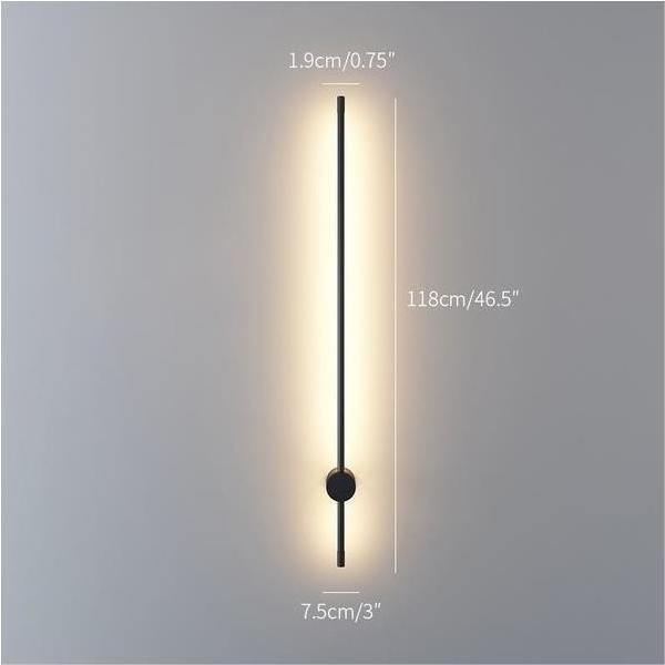 Moderne Industriële Zwarte Lineaire LED Binnen Wandlampen HL182