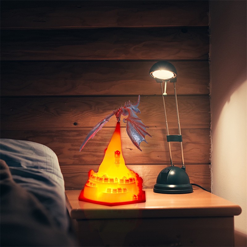 Creatieve 3D-geprinte vliegtuig vuurdraak tafellamp HL336