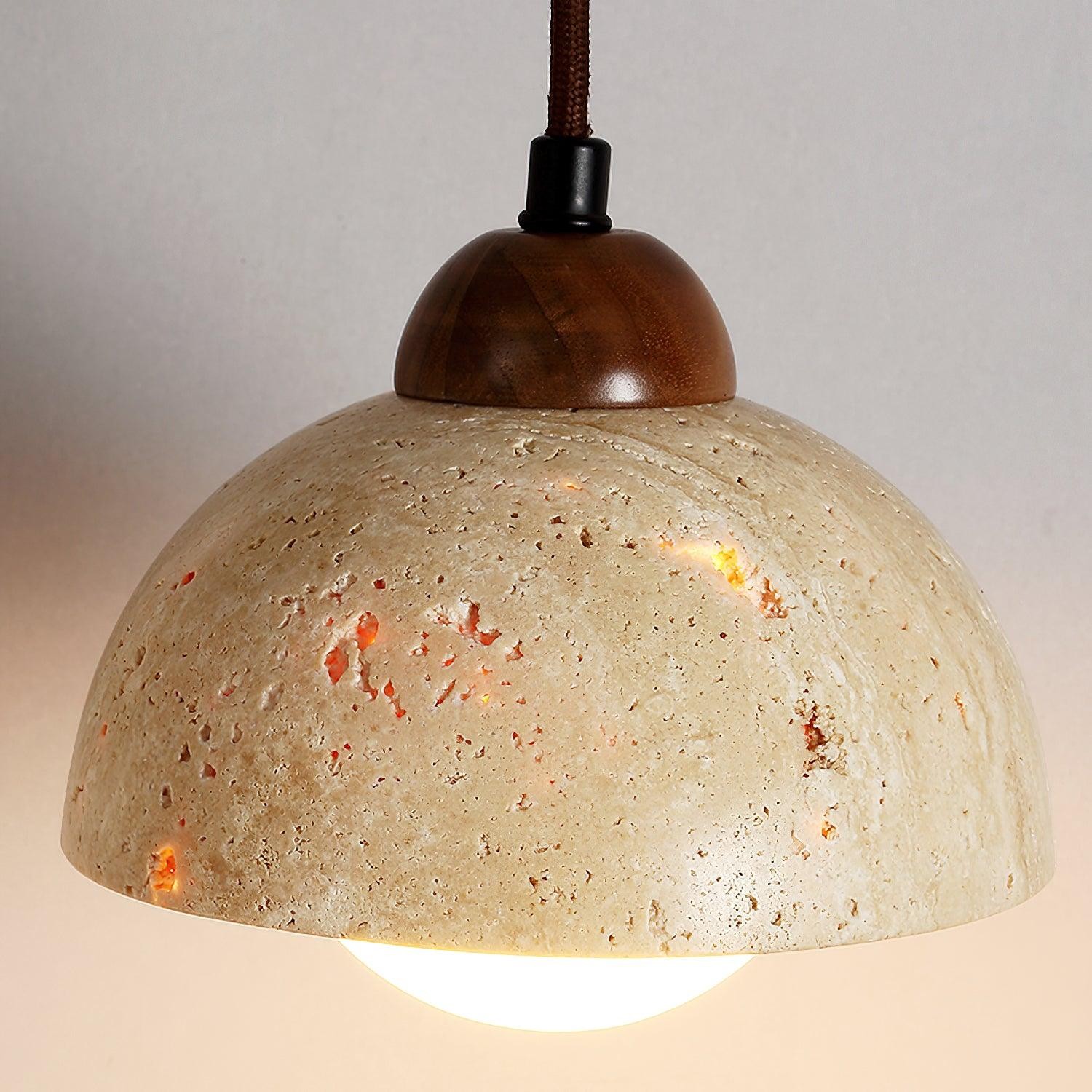 Gele travertijn hanglamp in Wabi-Sabi-stijl HL735