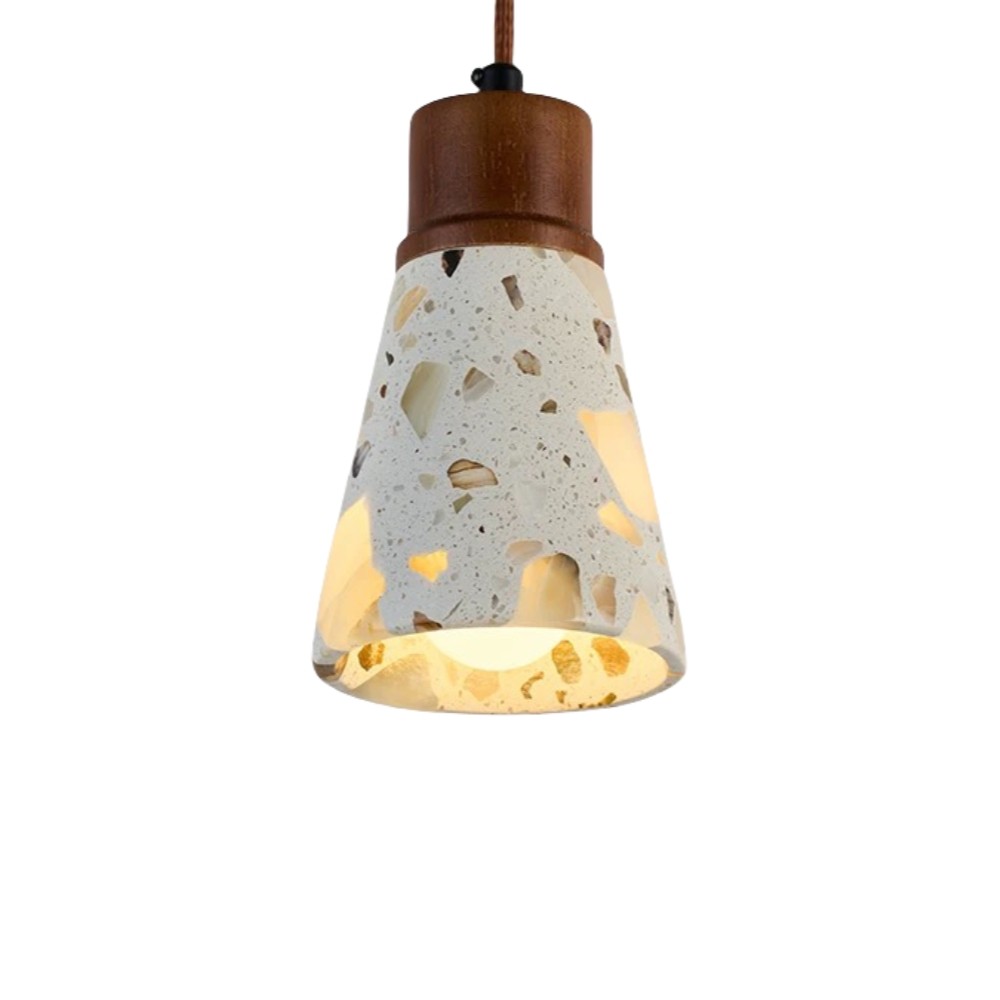 Natuurlijke Wabi-sabi Doorschijnende Terrazzo Hanglamp HL1003