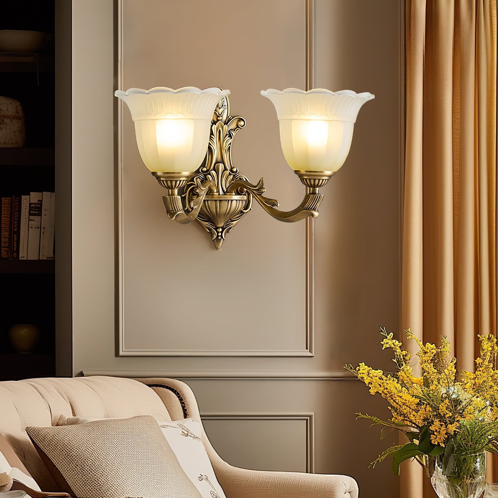 Bloom Flower messing wandlamp HL3184