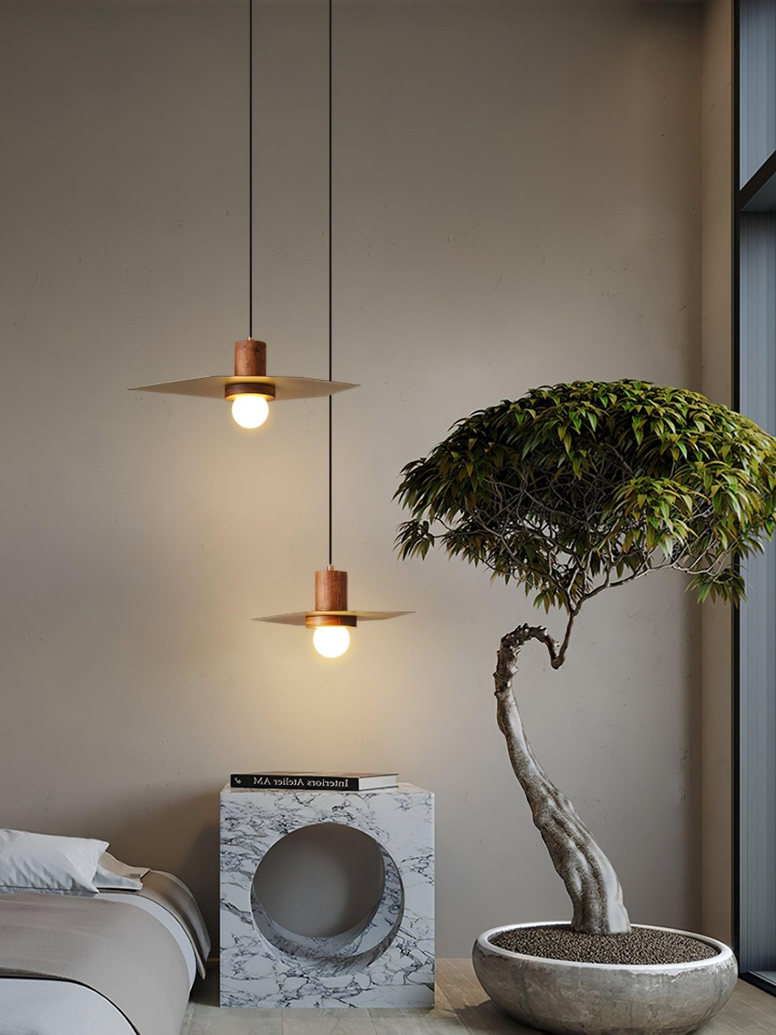 Walnoot Koper Jupiter Hanglamp HL983