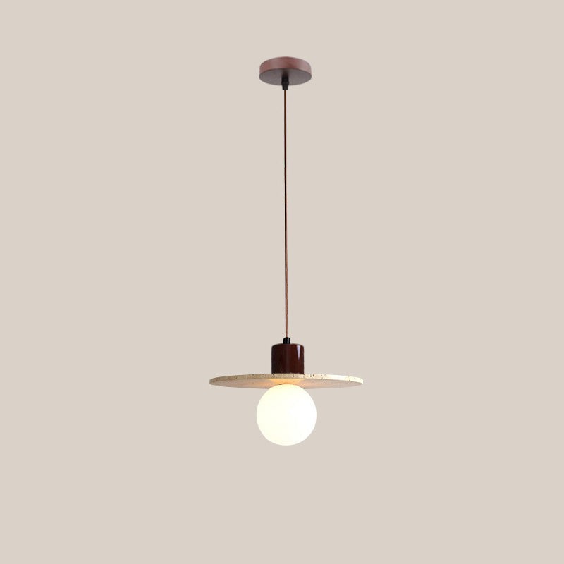 Traditionele Japanse Travertijn Houten Hanglamp HL869