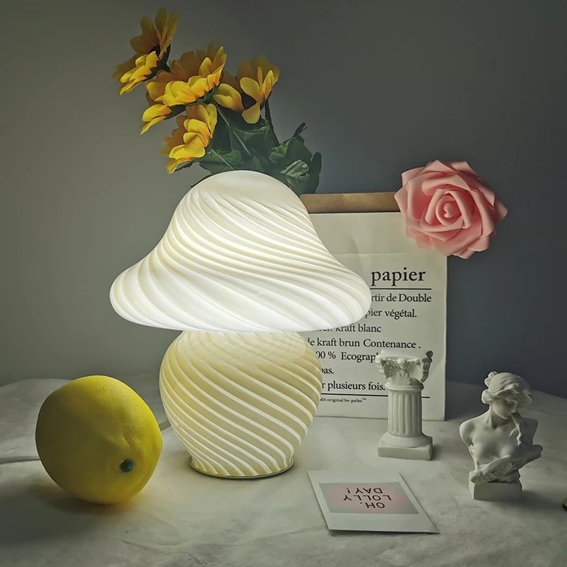 Mushroom LED Nachtlampjes Glazen Tafellamp HL25