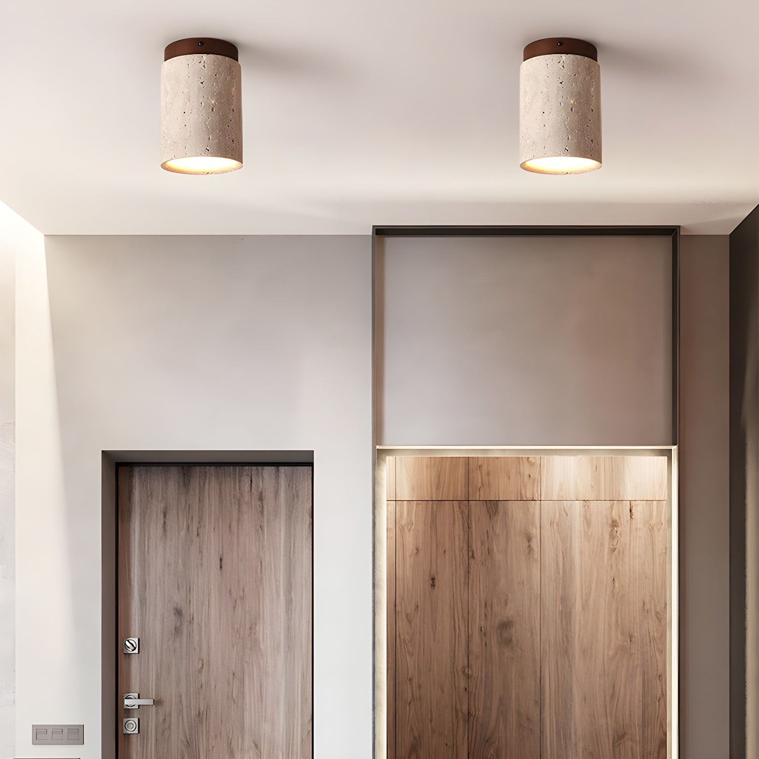 Marmeren Travertijn Kolom Plafondlamp HL901