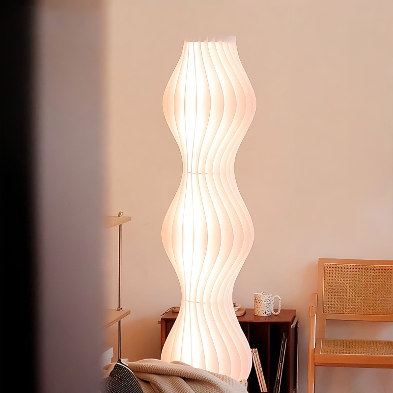 Vapor Vloerlamp Wit Gegolfd