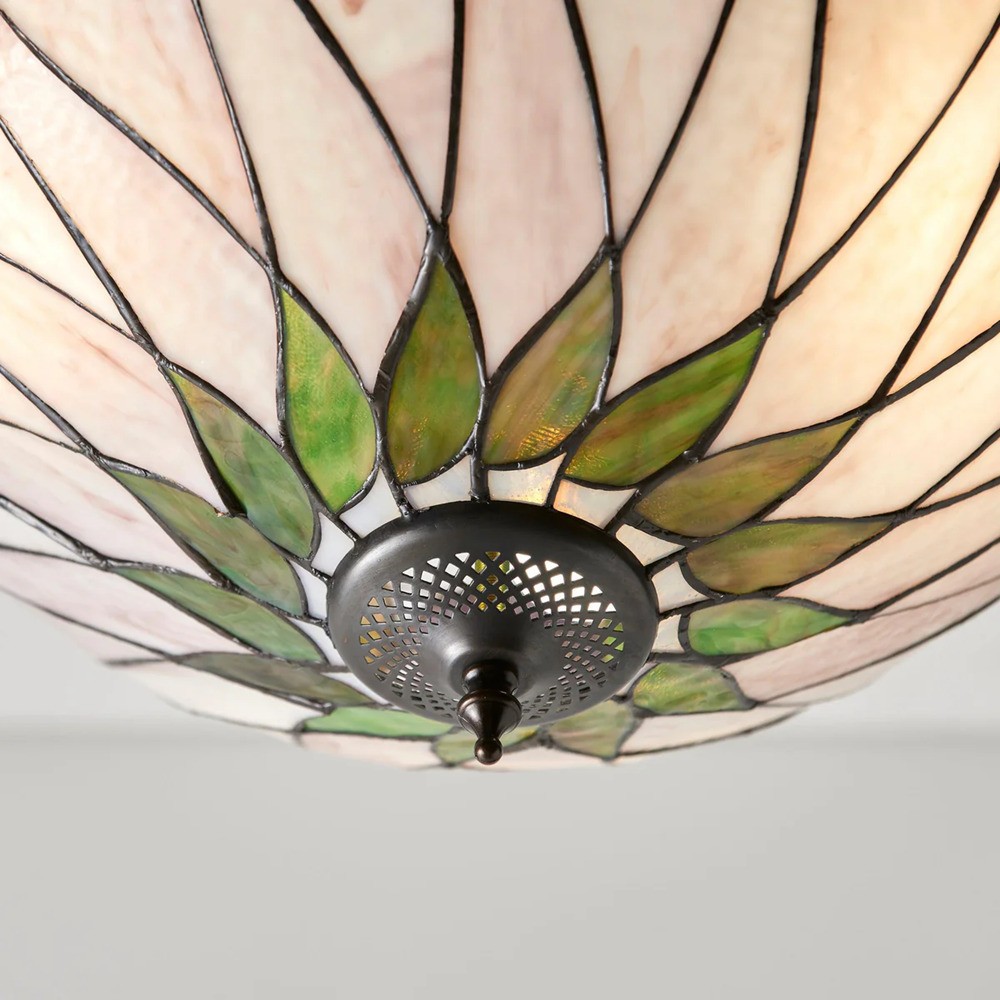 TF Hutchinson Tiffany hanglamp - Omgekeerde kunstglazen verstelbare hanglamp voor thuis HL2097