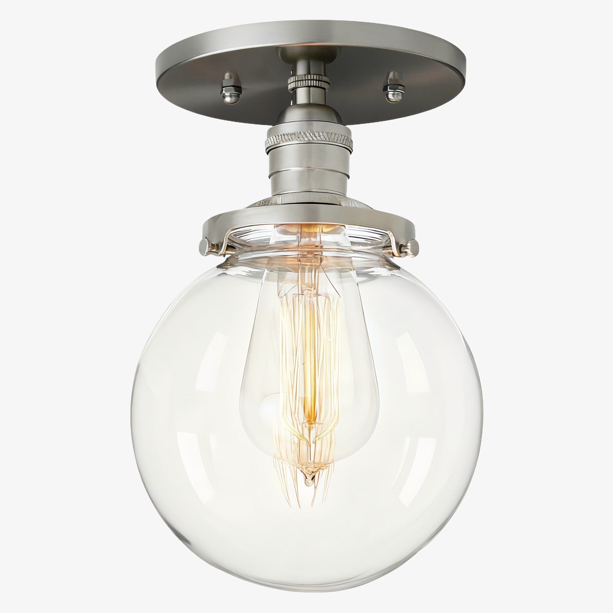 Glorica glazen retro bolvormige plafondlamp - Vintage industriële huisverlichting HL1731
