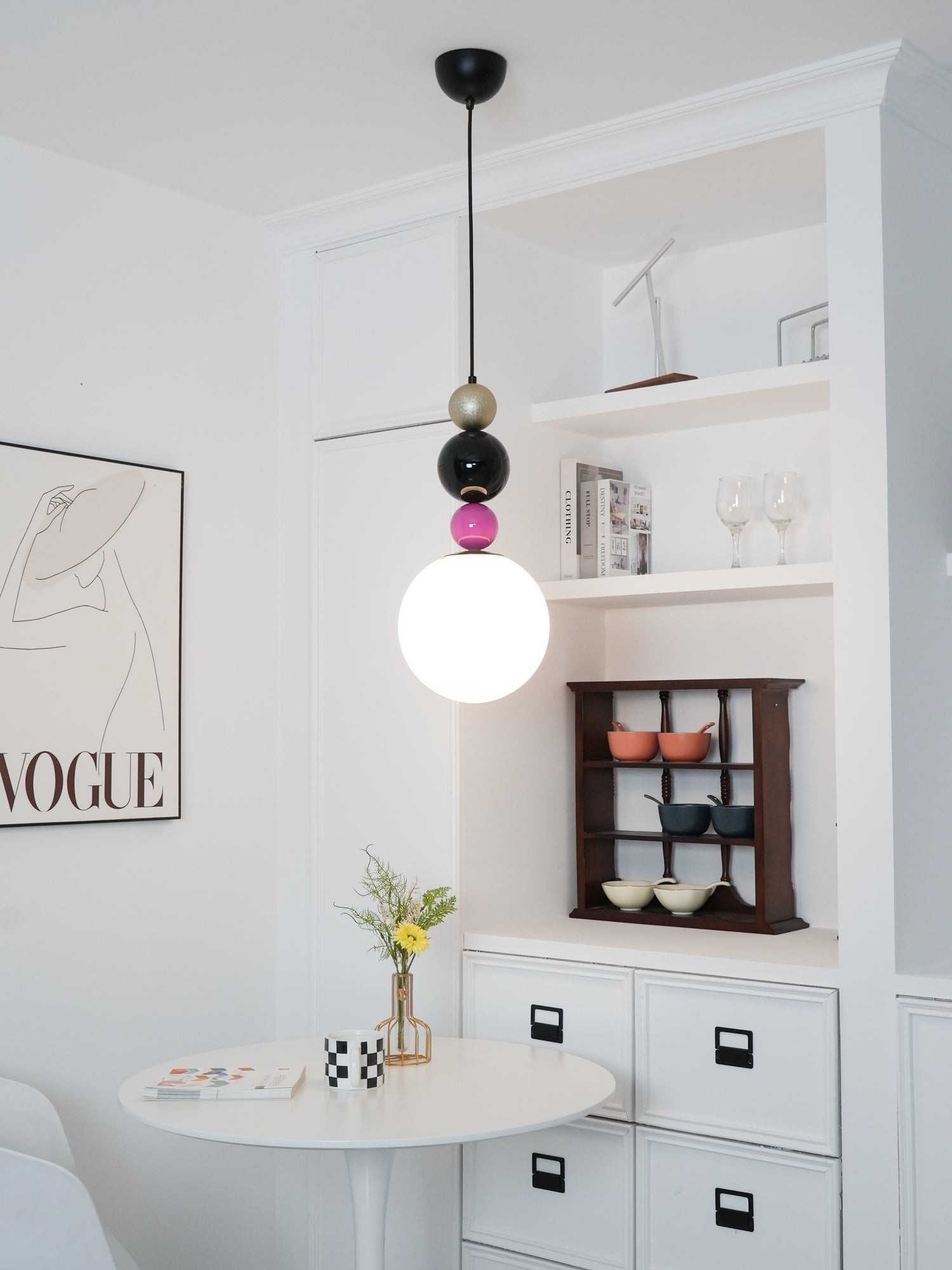 Ronde ballen stapelbare roze hanglamp HL761
