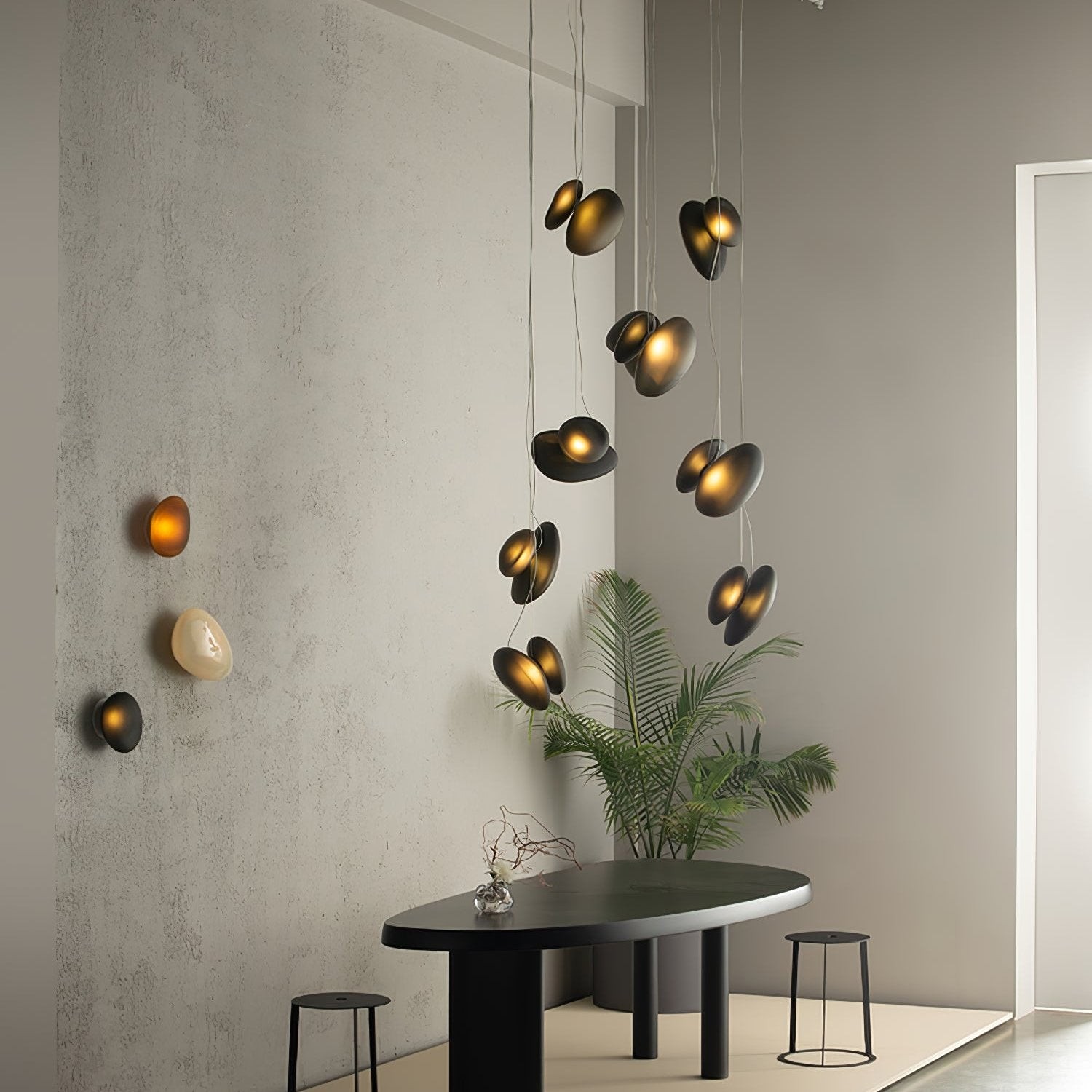 Doorschijnende hanglamp van matglas HL867