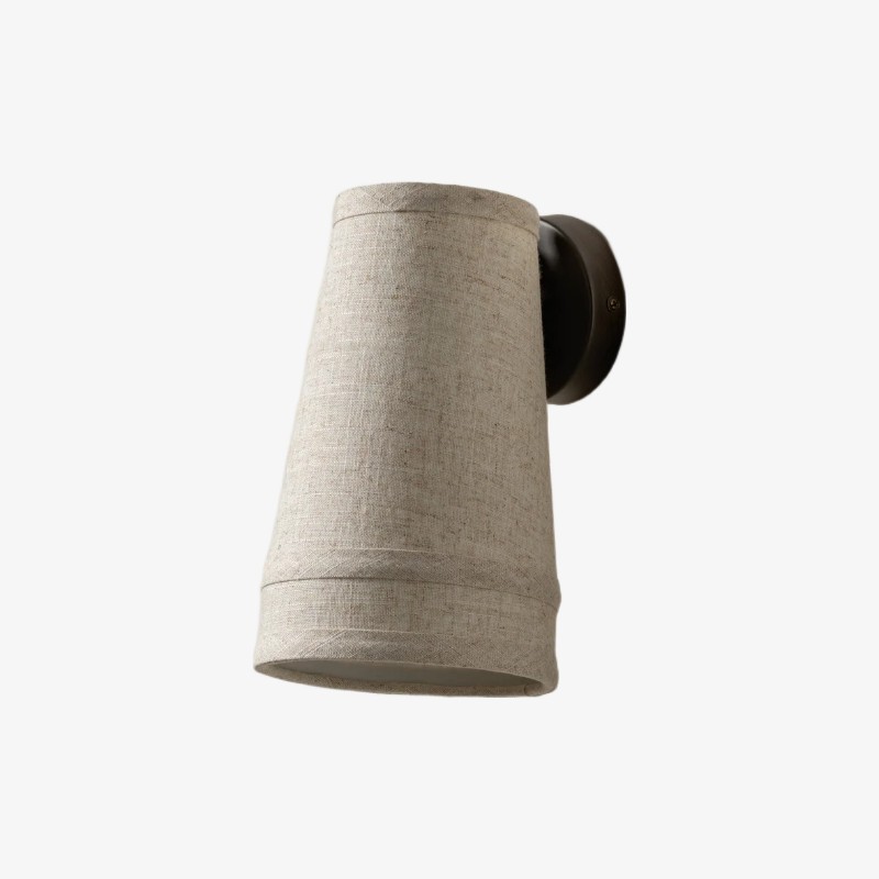 Zalen wandlamp met linnenstructuur in bronskleur - Zachte retro wandlamp voor leeshoek HL1912