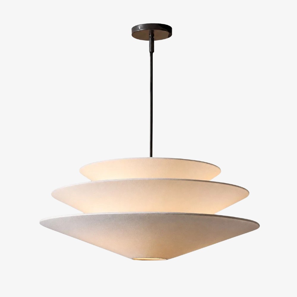 Solivara hanglamp – hanglamp met gelaagde kap en linnen HL1511