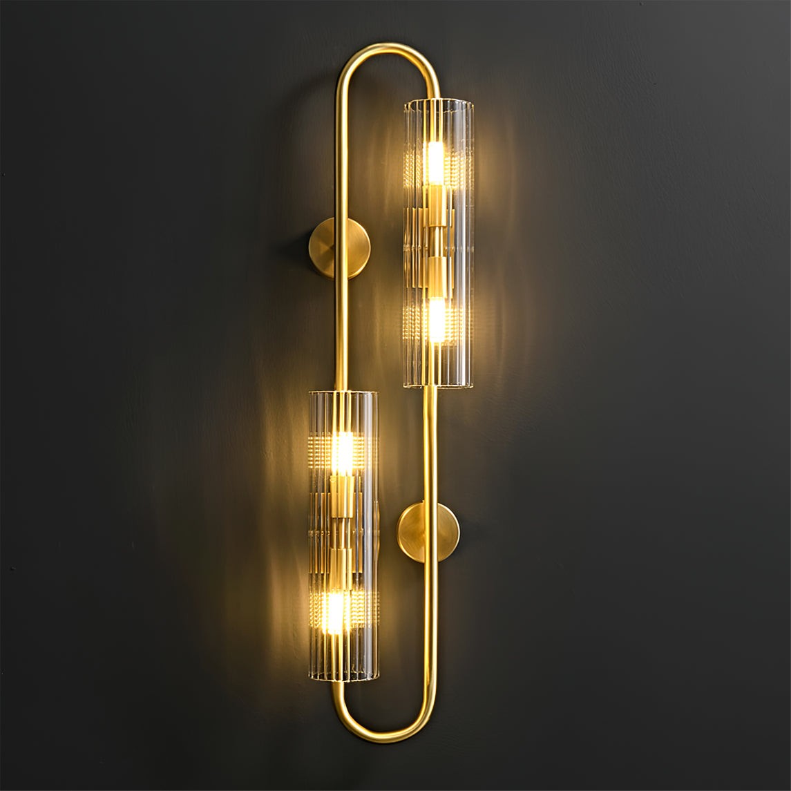 Dubbele messing wandlamp HL1138