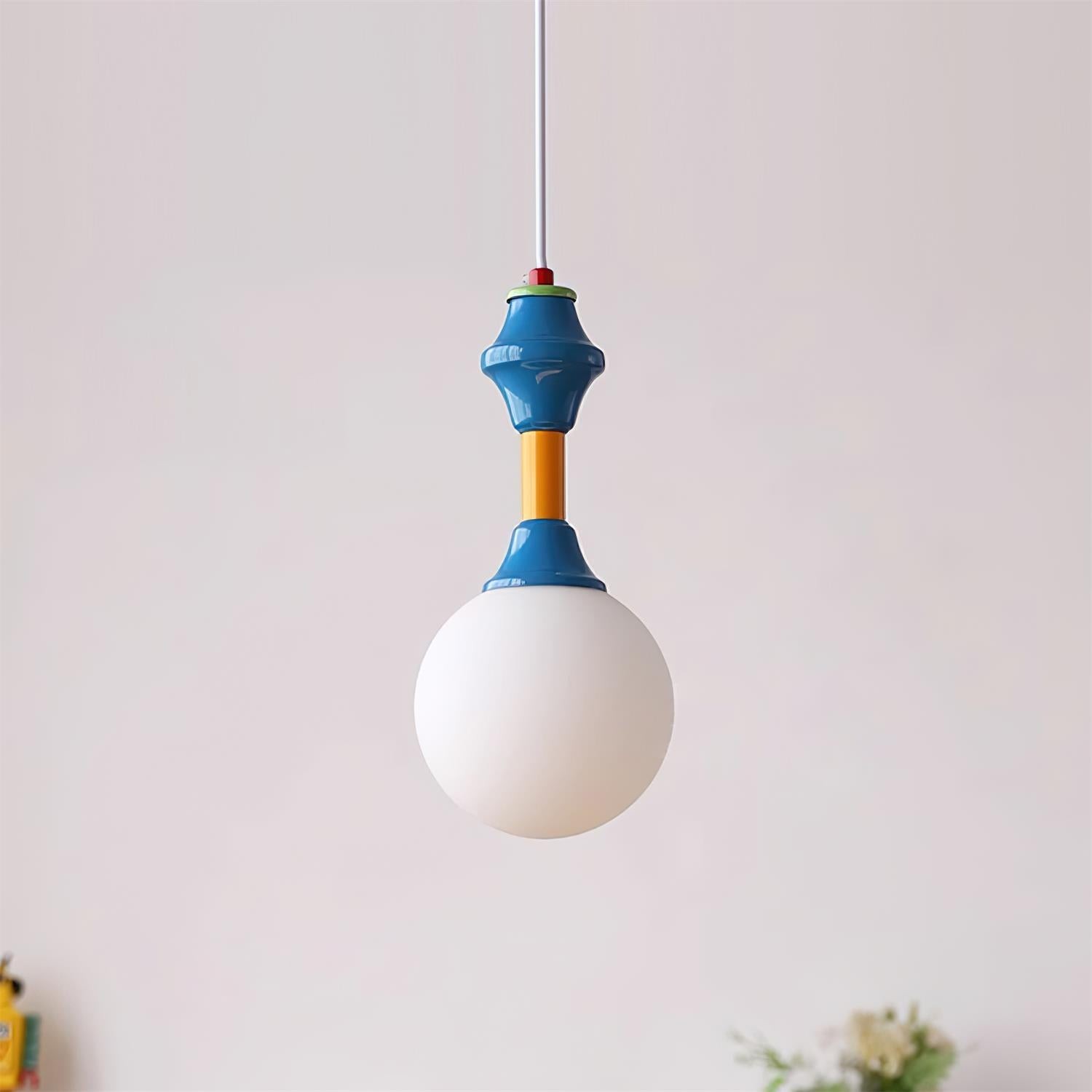 Franse blauw-witte sfeer hanglamp HL907