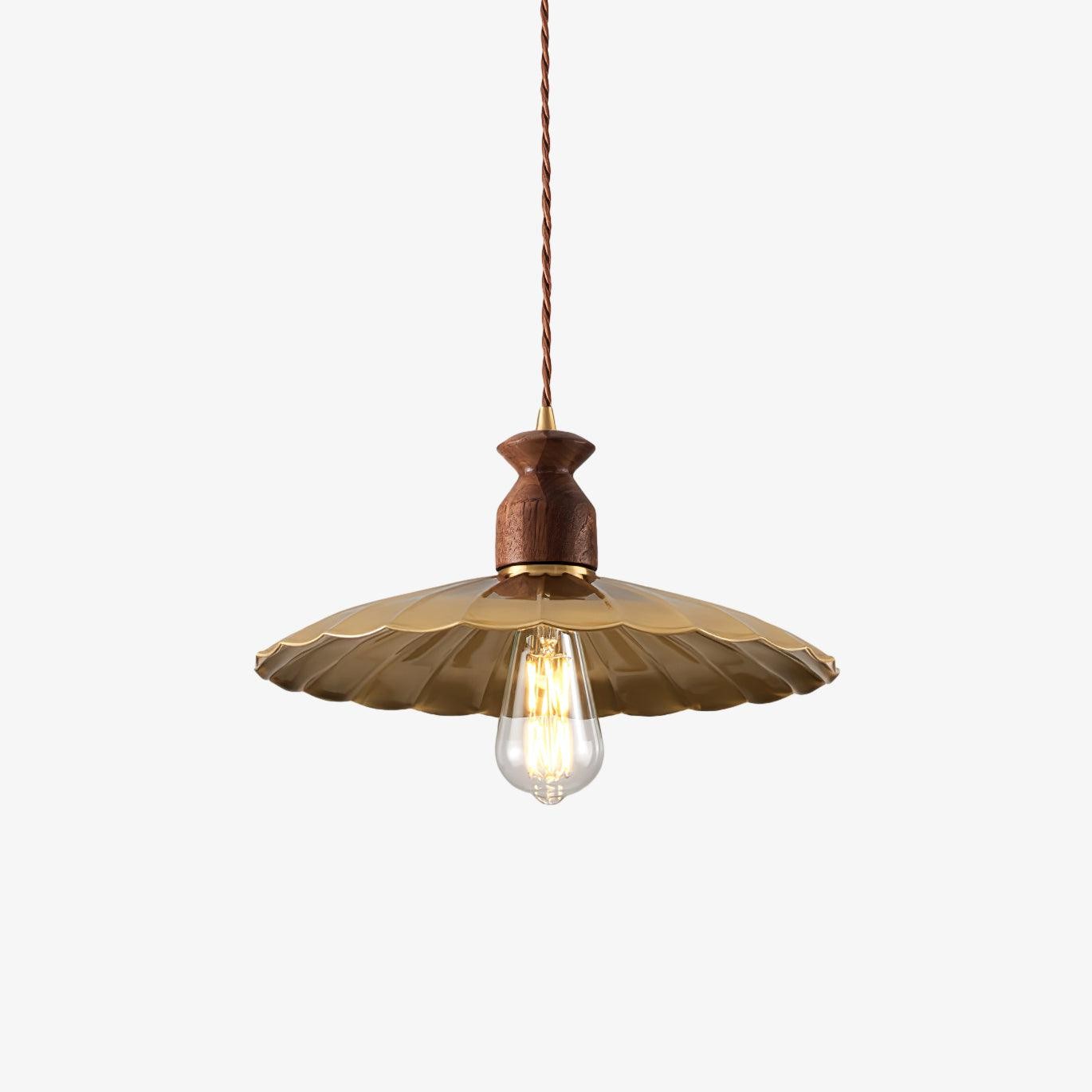 Ronde messing metalen badge gouden hanglamp HL389