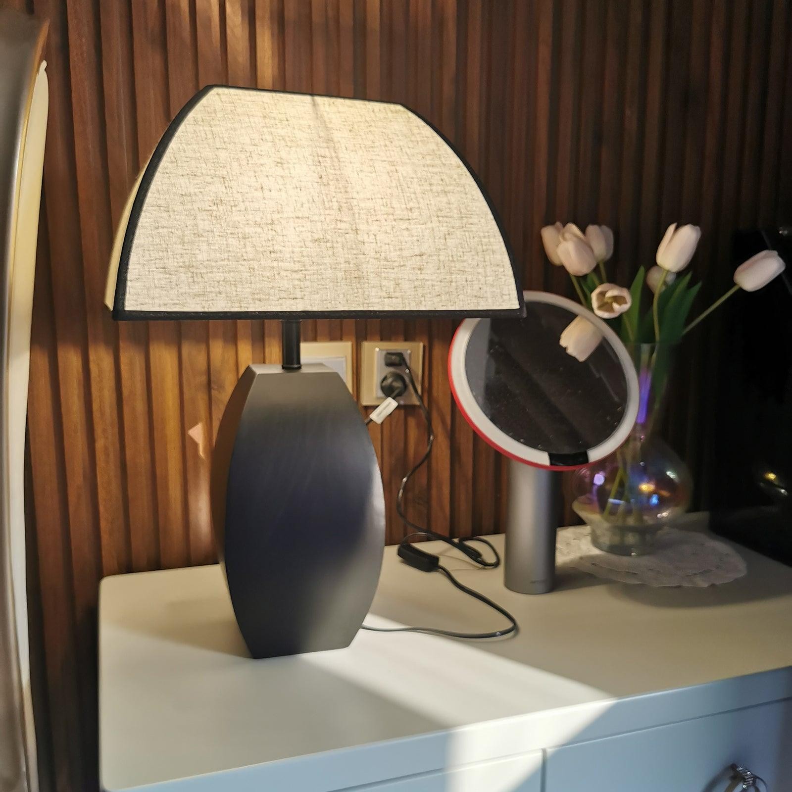 Retro Metalen Paddestoel Stoffen Tafellamp HL554