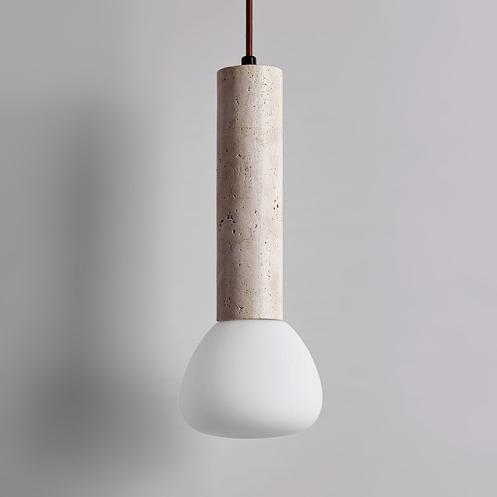 Elegante hanglamp in travertijncrème-stijl HL3473