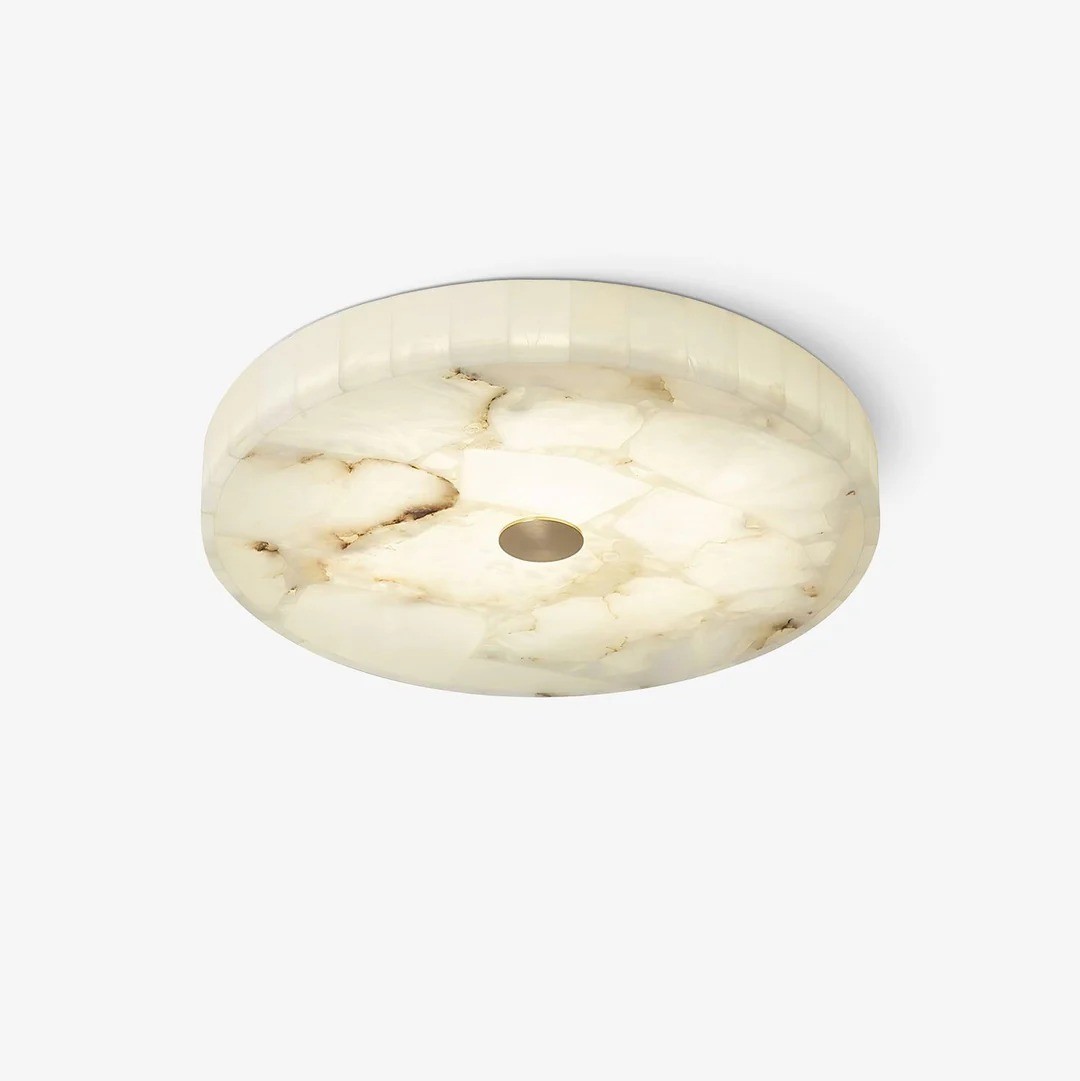 AlbaSphere Moderne Ronde Ultradunne Plafondlamp - Alabaster Hedendaagse Woningverlichting HL2489