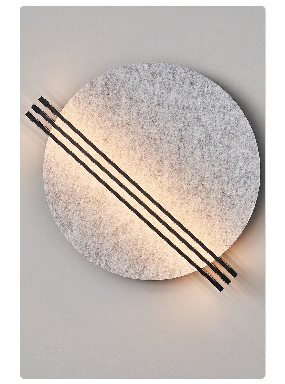 Abstracte wandlamp met zonsopgangmotief van vilt HL2934